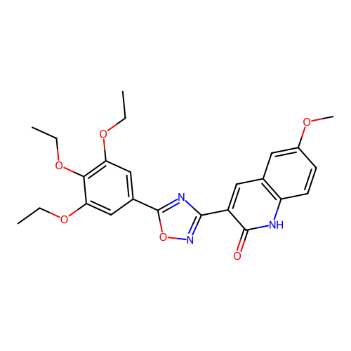 6-Methoxy-3-(5-(3,4,5-triethoxyphenyl)-1,2,4-oxadiazol-3-yl)quinolin-2-ol structure