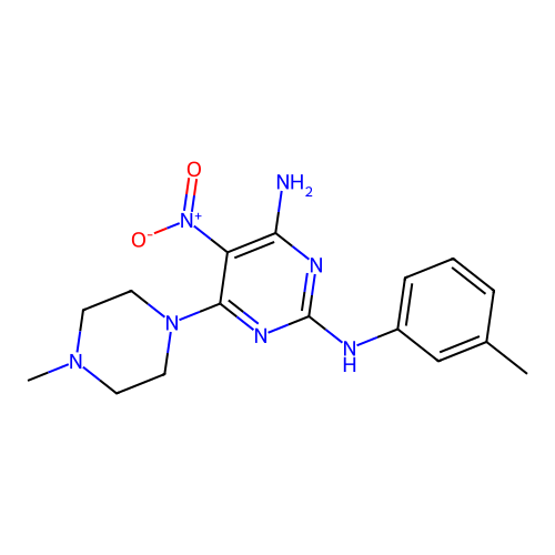 6-(4-Methyl-piperazin-1-yl)-5-nitro-N*2*-m-tolyl-pyrimidine-2,4-diamine structure