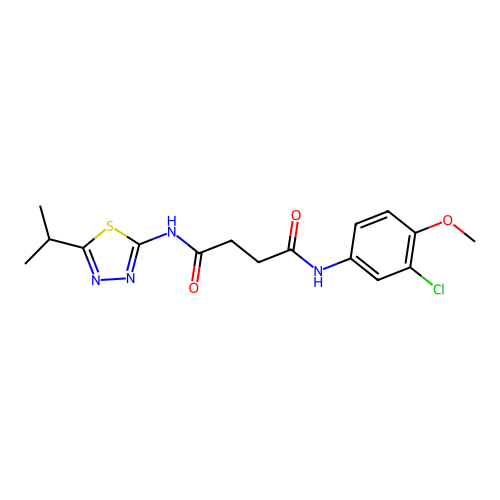 N-(3-chloro-4-methoxyphenyl)-N'-(5-propan-2-yl-1,3,4-thiadiazol-2-yl)butanediamide structure