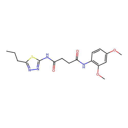N-(2,4-dimethoxyphenyl)-N'-(5-propyl-1,3,4-thiadiazol-2-yl)butanediamide structure