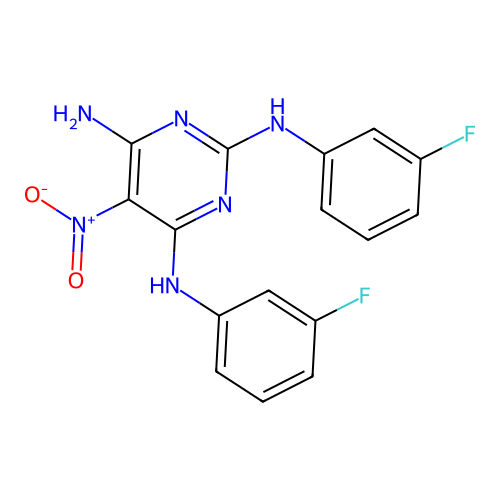 N2,N4-Bis(3-fluorophenyl)-5-nitropyrimidine-2,4,6-triamine structure