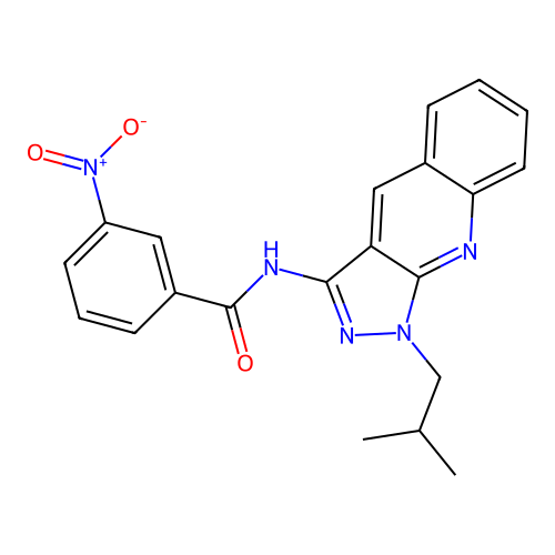N-[1-(2-methylpropyl)pyrazolo[3,4-b]quinolin-3-yl]-3-nitrobenzamide structure