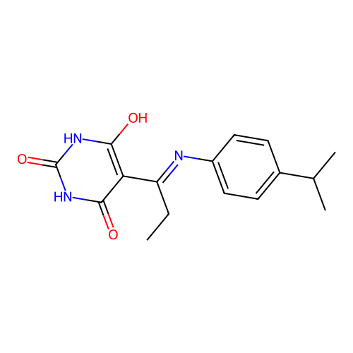5-[1-(4-propan-2-ylanilino)propylidene]-1,3-diazinane-2,4,6-trione structure