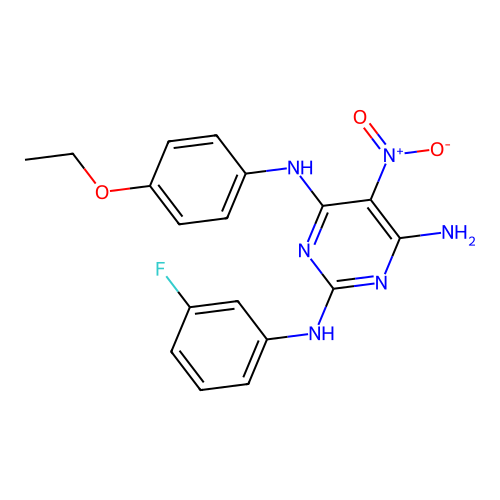 {6-Amino-2-[(3-fluorophenyl)amino]-5-nitropyrimidin-4-yl}(4-ethoxyphenyl)amine structure