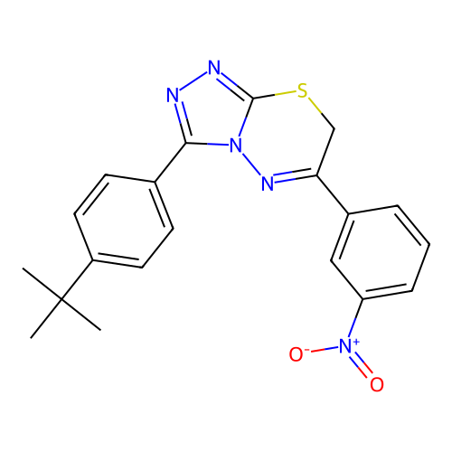 3-(4-tert-butylphenyl)-6-(3-nitrophenyl)-7H-[1,2,4]triazolo[3,4-b][1,3,4]thiadiazine structure