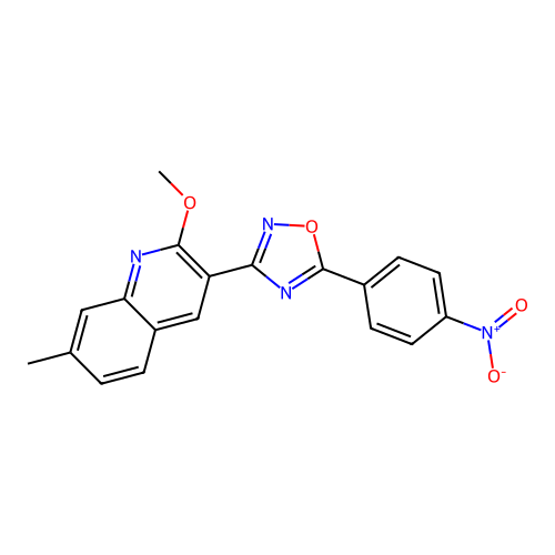 3-(2-Methoxy-7-methylquinolin-3-yl)-5-(4-nitrophenyl)-1,2,4-oxadiazole structure