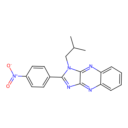 1-(2-methylpropyl)-2-(4-nitrophenyl)-1H-imidazo[4,5-b]quinoxaline structure