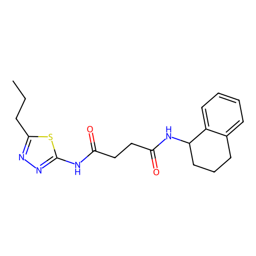 N'-(5-propyl-1,3,4-thiadiazol-2-yl)-N-(1,2,3,4-tetrahydronaphthalen-1-yl)butanediamide structure