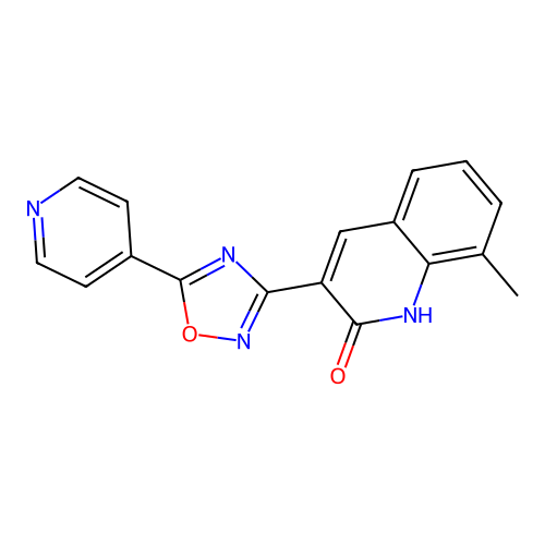 2-Quinolinol, 8-methyl-3-[5-(4-pyridinyl)-1,2,4-oxadiazol-3-yl]- structure