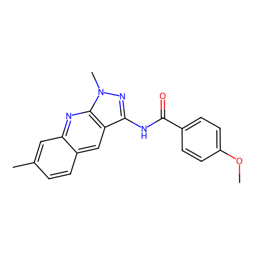 N-(1,7-dimethylpyrazolo[3,4-b]quinolin-3-yl)-4-methoxybenzamide structure