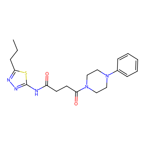 4-oxo-4-(4-phenylpiperazin-1-yl)-N-(5-propyl-1,3,4-thiadiazol-2-yl)butanamide structure