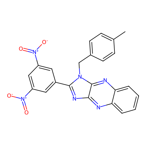 2-(3,5-dinitrophenyl)-1-(4-methylbenzyl)-1H-imidazo[4,5-b]quinoxaline structure