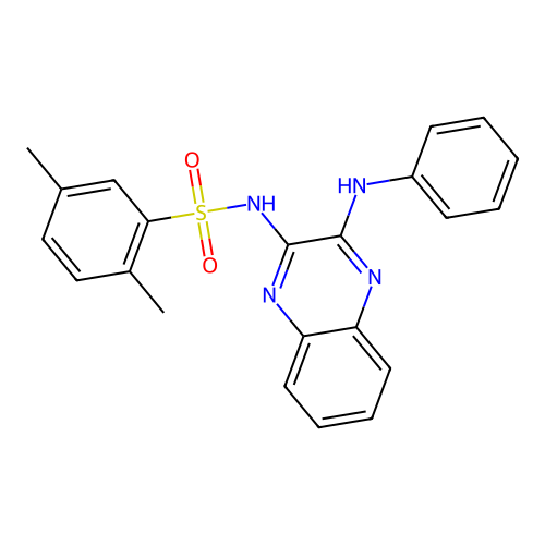 2,5-dimethyl-N-(3-(phenylamino)quinoxalin-2-yl)benzenesulfonamide structure