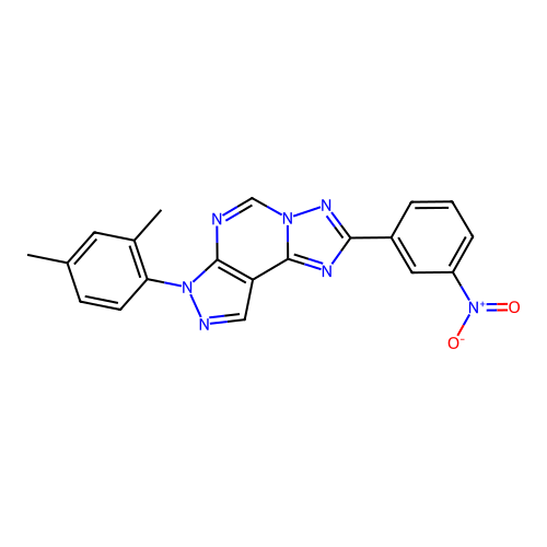 7-(2,4-dimethylphenyl)-2-(3-nitrophenyl)-7H-pyrazolo[4,3-e][1,2,4]triazolo[1,5-c]pyrimidine structure