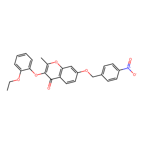 3-(2-Ethoxyphenoxy)-2-methyl-7-[(4-nitrophenyl)methoxy]chromen-4-one structure