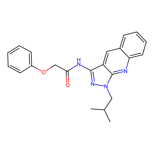N-[1-(2-methylpropyl)pyrazolo[3,4-b]quinolin-3-yl]-2-phenoxyacetamide structure