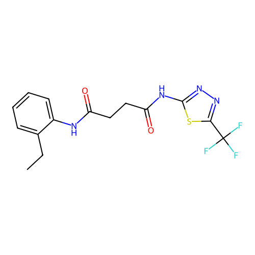 N-(2-ethylphenyl)-N'-[5-(trifluoromethyl)-1,3,4-thiadiazol-2-yl]butanediamide structure