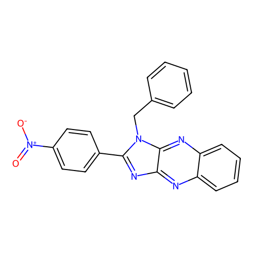 1-benzyl-2-(4-nitrophenyl)-1H-imidazo[4,5-b]quinoxaline structure