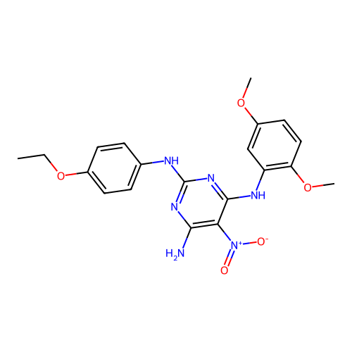 {6-amino-2-[(4-ethoxyphenyl)amino]-5-nitropyrimidin-4-yl}(2,5-dimethoxyphenyl) amine structure