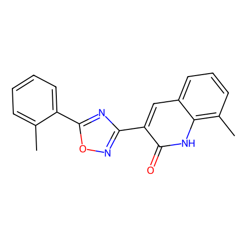 8-methyl-3-[5-(2-methylphenyl)-1,2,4-oxadiazol-3-yl]quinolin-2(1H)-one structure