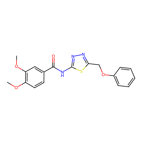 3,4-dimethoxy-N-(5-(phenoxymethyl)-1,3,4-thiadiazol-2-yl)benzamide structure