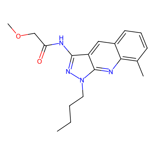 N-(1-butyl-8-methyl-1H-pyrazolo[3,4-b]quinolin-3-yl)-2-methoxyacetamide structure