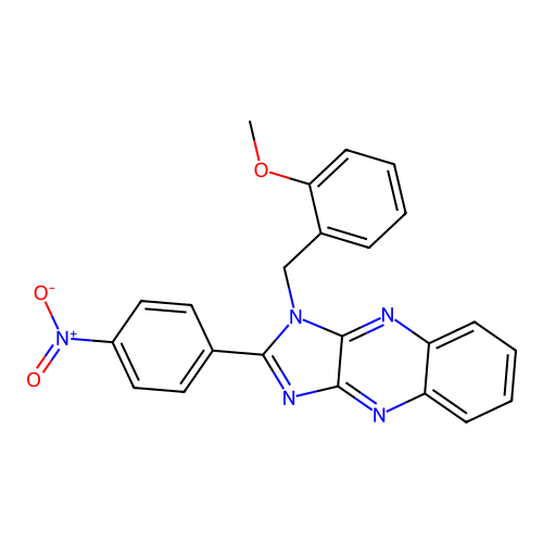 1-(2-methoxybenzyl)-2-(4-nitrophenyl)-1H-imidazo[4,5-b]quinoxaline structure