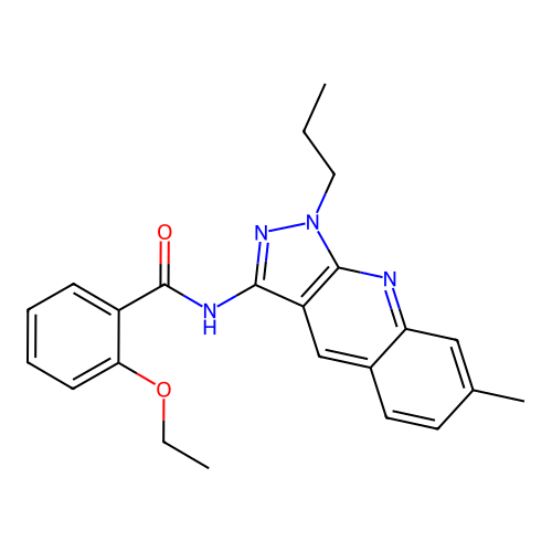 2-ethoxy-N-(7-methyl-1-propyl-1H-pyrazolo[3,4-b]quinolin-3-yl)benzamide structure
