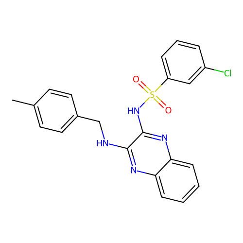 3-chloro-N-{3-[(4-methylbenzyl)amino]quinoxalin-2-yl}benzenesulfonamide structure
