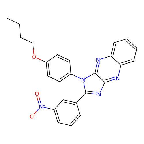 1-(4-butoxyphenyl)-2-(3-nitrophenyl)-1H-imidazo[4,5-b]quinoxaline structure