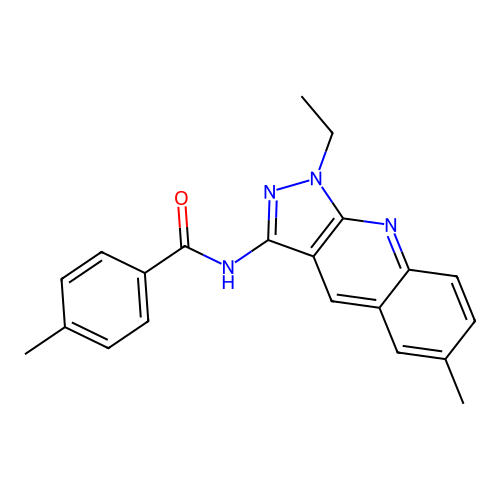 N-(1-ethyl-6-methylpyrazolo[3,4-b]quinolin-3-yl)-4-methylbenzamide structure