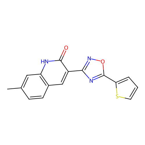 7-Methyl-3-(5-(thiophen-2-yl)-1,2,4-oxadiazol-3-yl)quinolin-2-ol structure