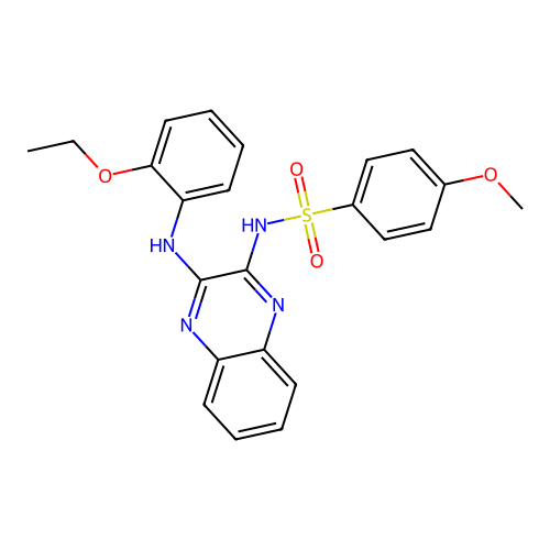 N-(3-((2-ethoxyphenyl)amino)quinoxalin-2-yl)-4-methoxybenzenesulfonamide structure