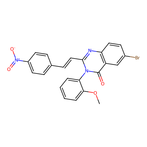 6-bromo-3-(2-methoxyphenyl)-2-[(E)-2-(4-nitrophenyl)ethenyl]quinazolin-4-one structure