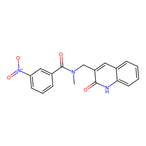 N-methyl-3-nitro-N-[(2-oxo-1H-quinolin-3-yl)methyl]benzamide structure