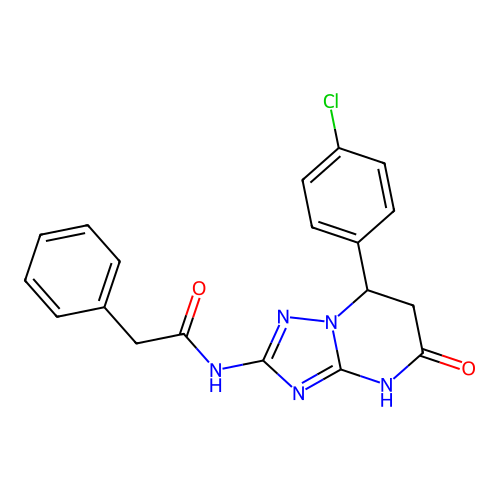 N-(7-(4-chlorophenyl)-5-oxo-4,5,6,7-tetrahydro-[1,2,4]triazolo[1,5-a]pyrimidin-2-yl)-2-phenylacetamide structure