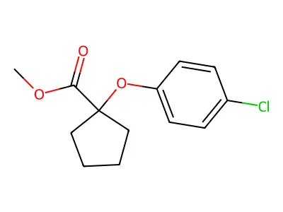 Cyclopentanecarboxylic acid, 1-(p-chlorophenoxy)-, methyl ester structure