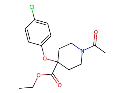 4-Piperidinecarboxylic acid, 1-acetyl-4-(4-chlorophenoxy)-, ethyl ester structure
