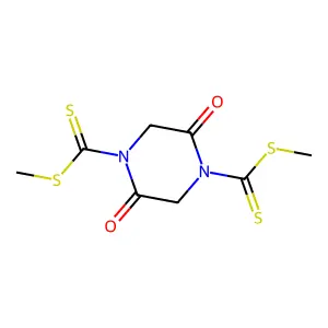 Dimethyl 2,5-dioxopiperazine-1,4-dicarbodithioate structure