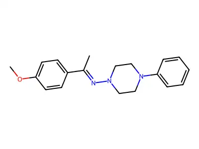 N-[1-(4-methoxyphenyl)ethylidene]-N-(4-phenyl-1-piperazinyl)amine structure