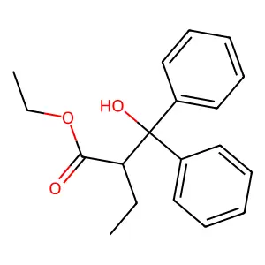 Ethyl 2-[hydroxy(diphenyl)methyl]butanoate structure