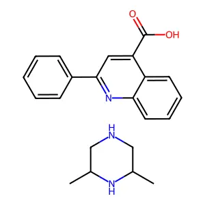 2-Phenylquinoline-4-carboxylic acid-2,6-dimethylpiperazine(1:1) structure