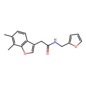 2-(6,7-dimethyl-1-benzofuran-3-yl)-N-(2-furylmethyl)acetamide structure