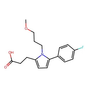 3-[5-(4-fluorophenyl)-1-(3-methoxypropyl)-1H-pyrrol-2-yl]propanoic acid structure