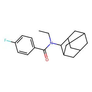 N-(2-adamantyl)-N-ethyl-4-fluorobenzamide structure
