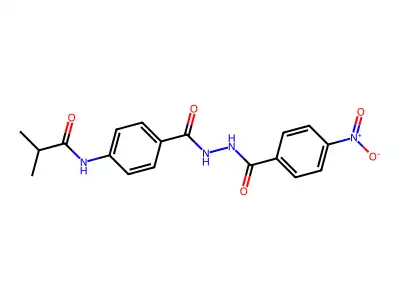 2-methyl-N-[4-[[(4-nitrobenzoyl)amino]carbamoyl]phenyl]propanamide structure