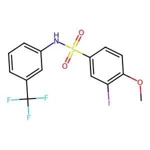 3-iodo-4-methoxy-N-[3-(trifluoromethyl)phenyl]benzenesulfonamide structure