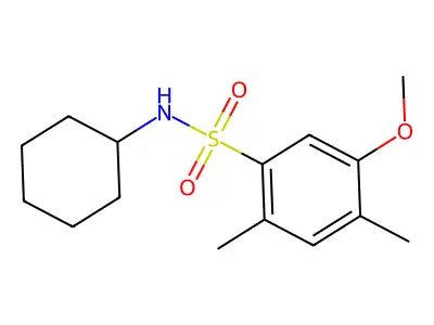 N-cyclohexyl-5-methoxy-2,4-dimethylbenzenesulfonamide structure