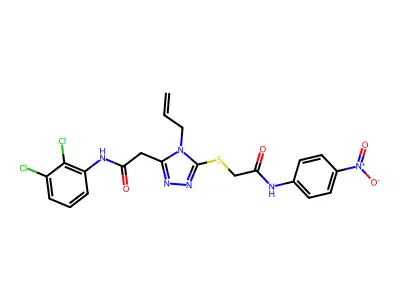 2-{[5-{2-[(2,3-dichlorophenyl)amino]-2-oxoethyl}-4-(prop-2-en-1-yl)-4H-1,2,4-triazol-3-yl]sulfanyl}-N-(4-nitrophenyl)acetamide structure