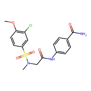 4-({N-[(3-chloro-4-methoxyphenyl)sulfonyl]-N-methylglycyl}amino)benzamide structure
